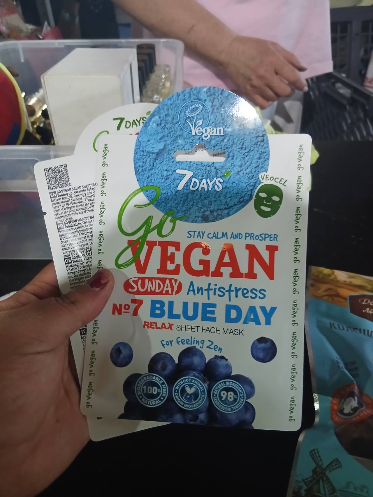 go Vegan №7 Blue Day Sunday Antistress Relax Sheet Face Mask