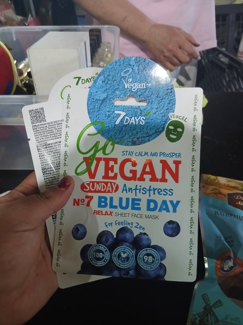 go Vegan №7 Blue Day Sunday Antistress Relax Sheet Face Mask