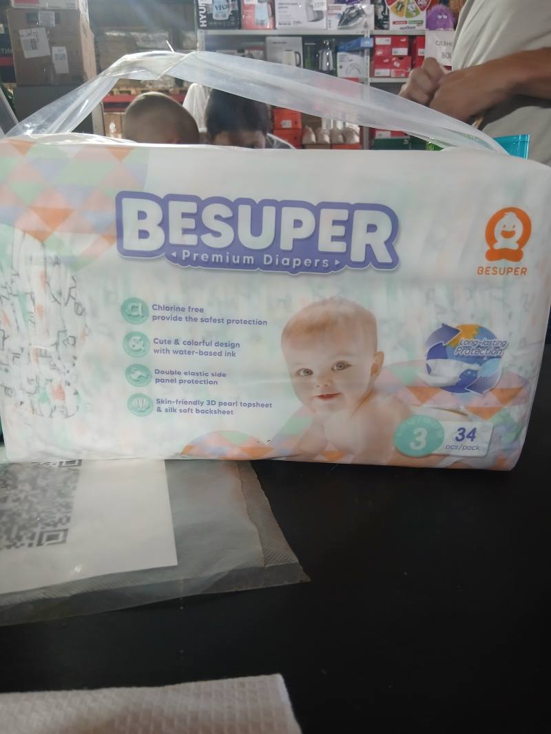 BESUPER Premium Diapers, размер 3, 34 шт.