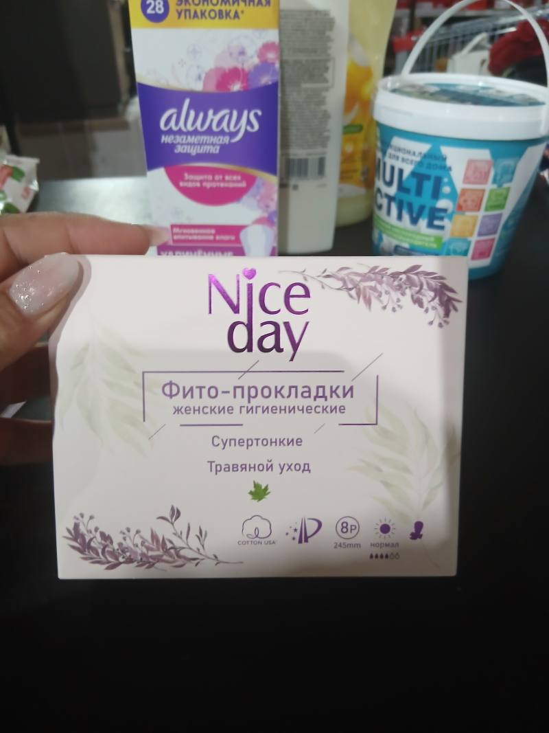 Nice day Фито-прокладки женские гигиенические Супертонкие Травяной уход