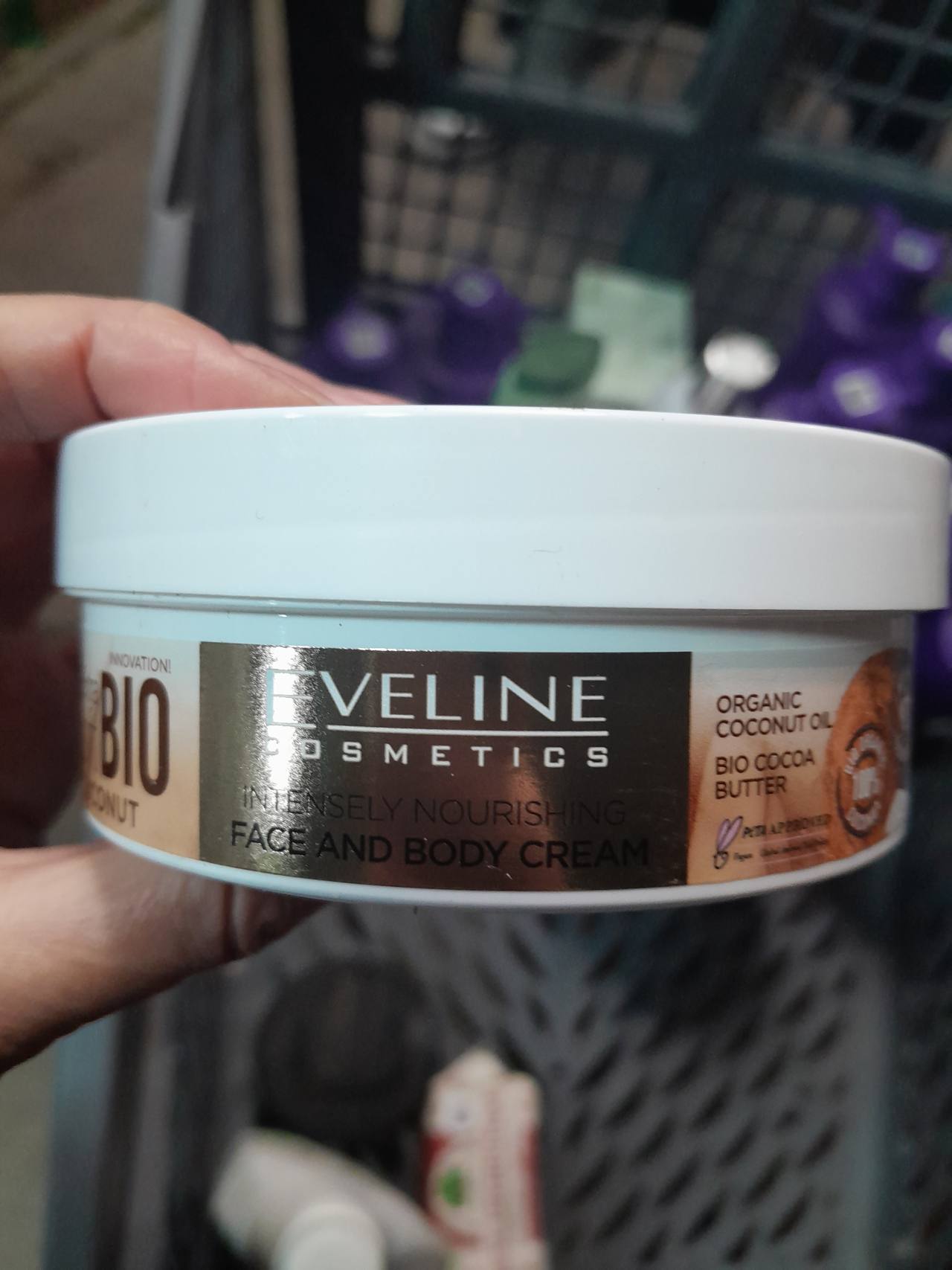 Eveline Cosmetics Intense Nourishing Face and Body Cream, Organic Coconut Oil, Bio Cocoa Butter
