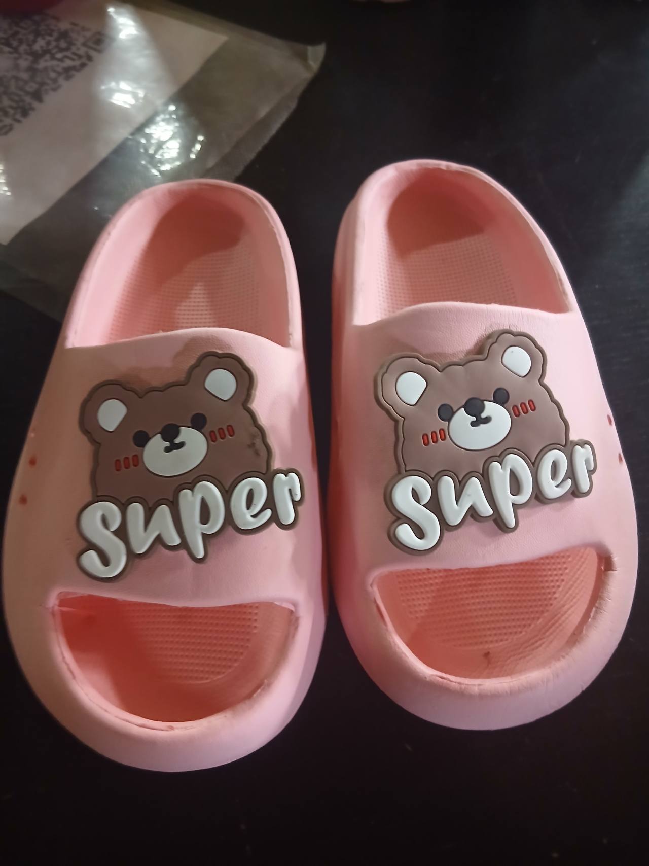 Шлепанцы с рисунком медвежонка 'Super'
