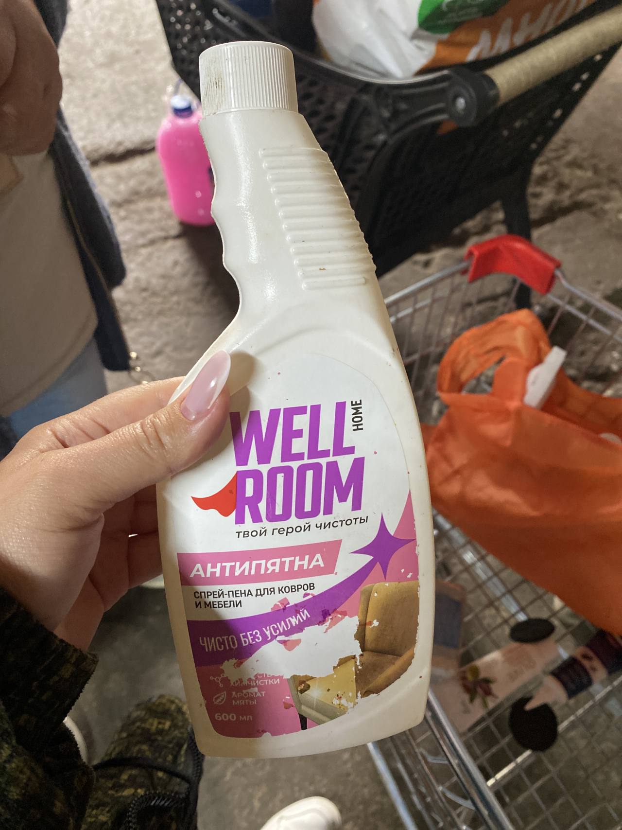Спрей-пена для ковров и мебели WELL ROOM Антипятна Аромат мяты