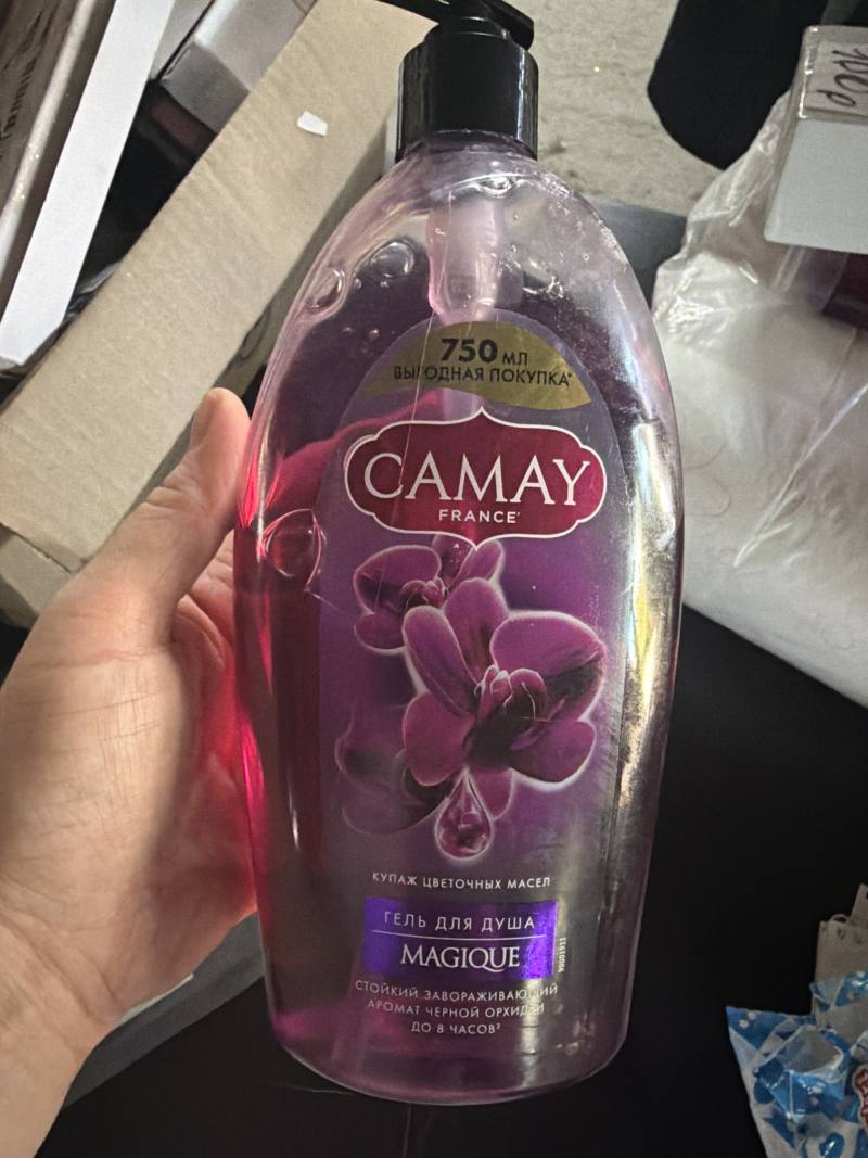 Гель для душа Camay Magique Купаж цветочных масел с ароматом черной орхидеи