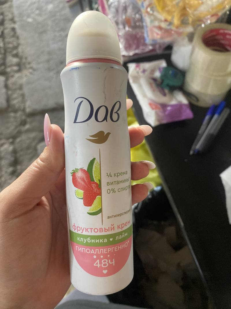 Антиперспирант Dove Фруктовый крем Клубника и Лайм