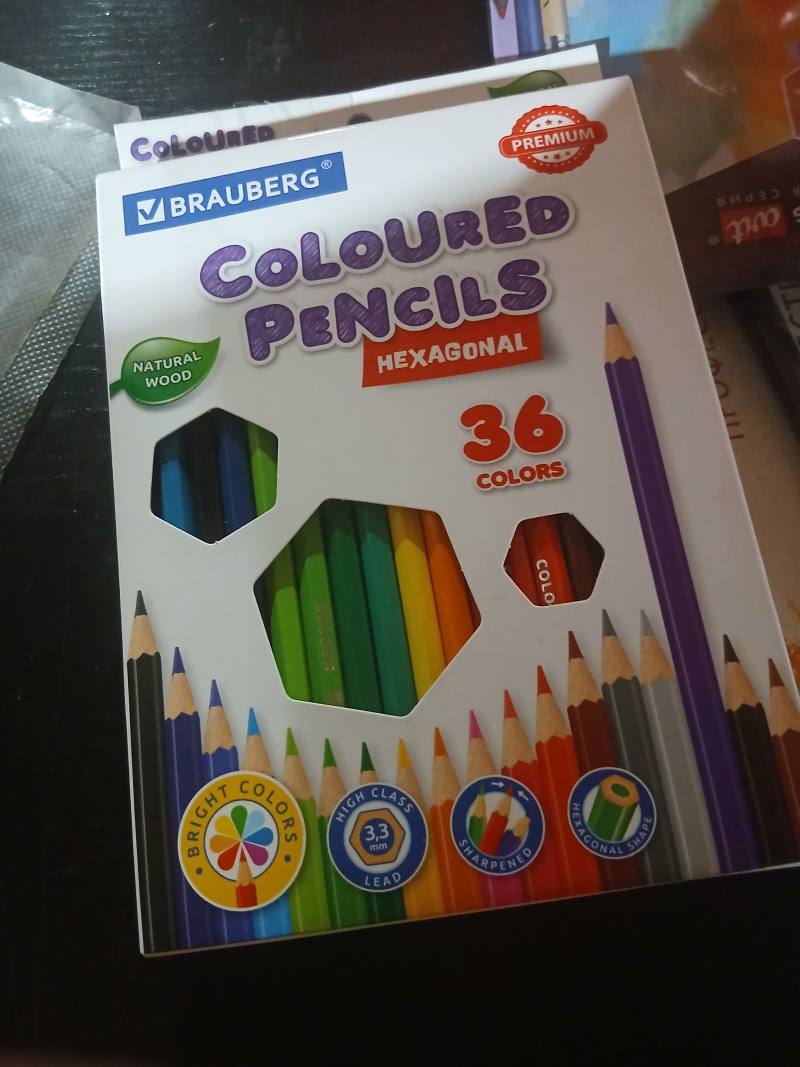 BRAUBERG Colour Pencils Premium Hexagonal 36 Colors