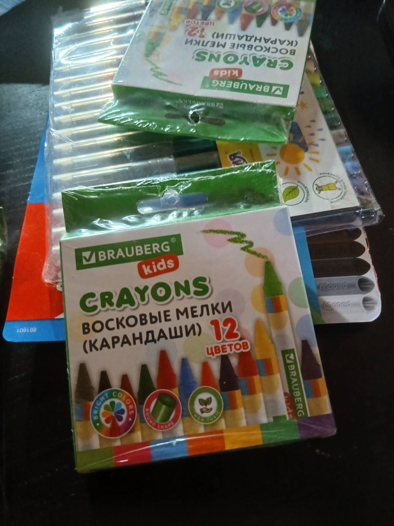 Восковые мелки-карандаши BRAUBERG Kids, 12 цветов