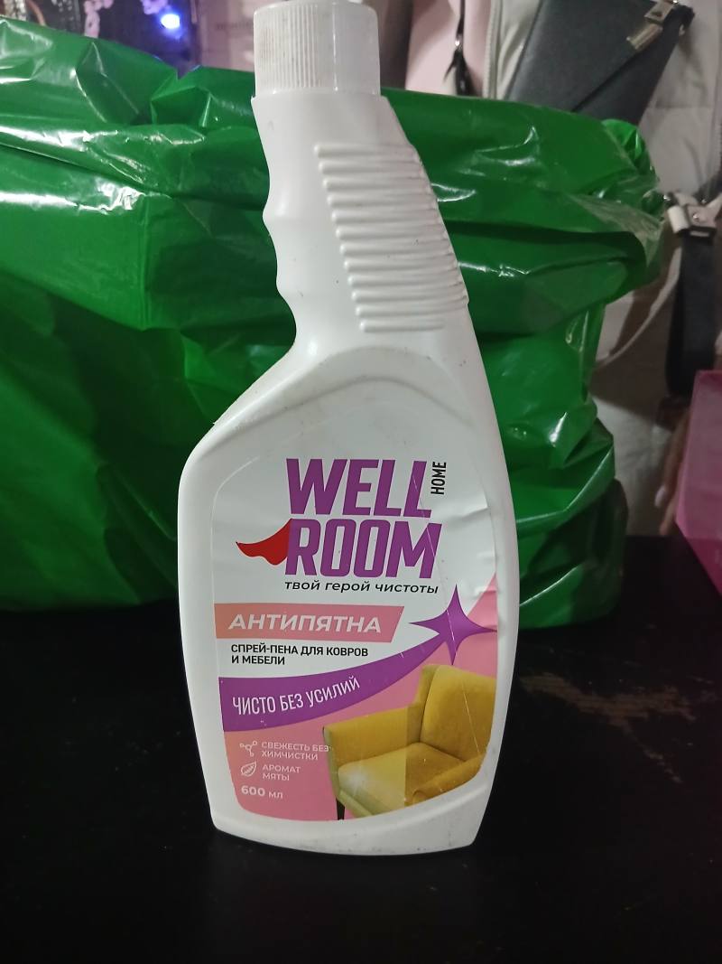 Спрей-пена для ковров и мебели WELL ROOM Антипятна Аромат мяты