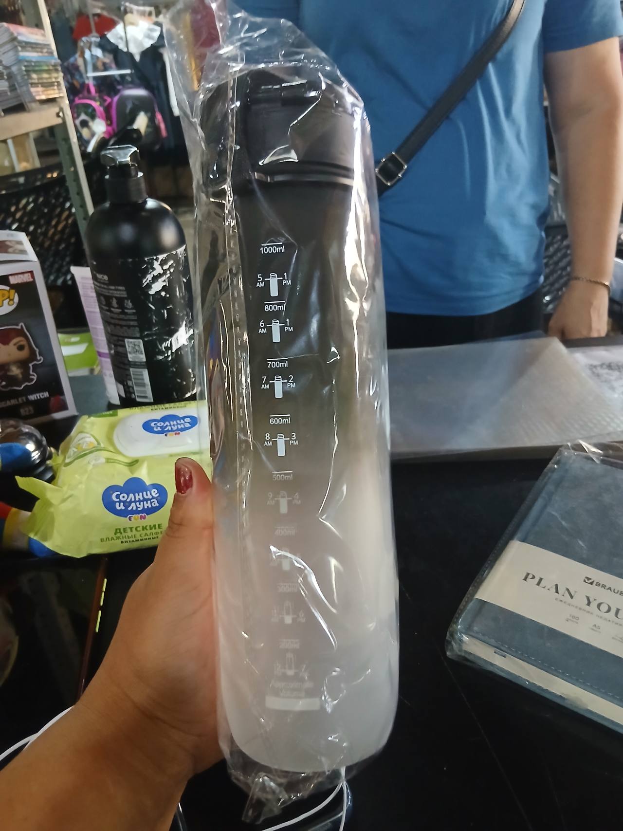 Бутылка для воды с отметками времени
