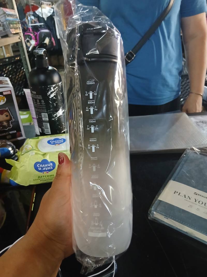 Бутылка для воды с отметками времени