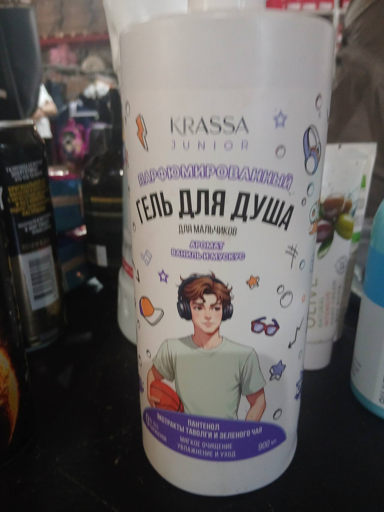 Krassa Junior Парфюмированный гель для душа для мальчиков Ваниль и мускус