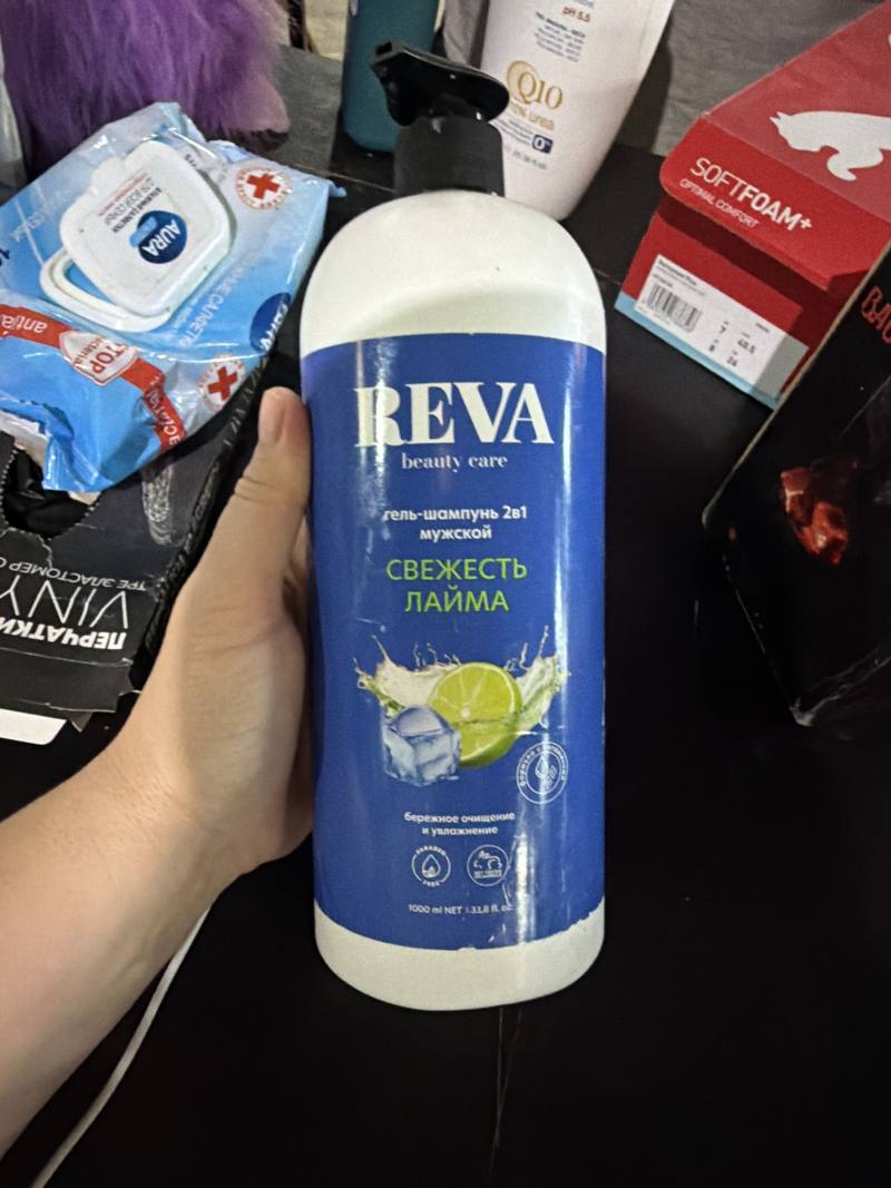 REVA Гель-шампунь 2в1 мужской Свежесть Лайма