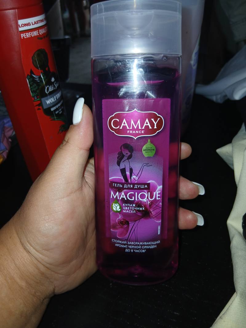 Гель для душа Camay Magique Купаж цветочных масел Аромат черной орхидеи