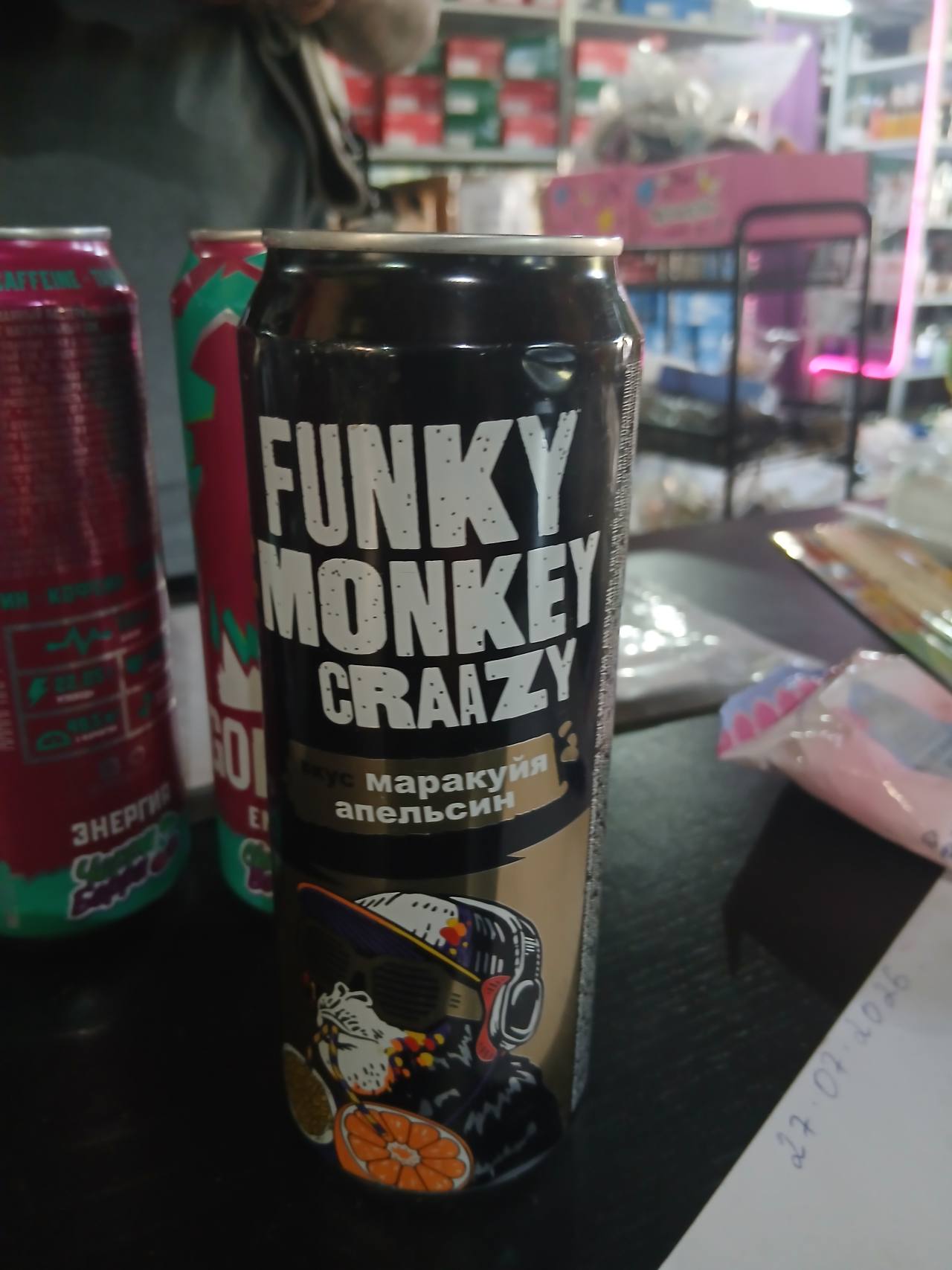 Энергетический напиток Funky Monkey Crazy вкус Маракуйя Апельсин