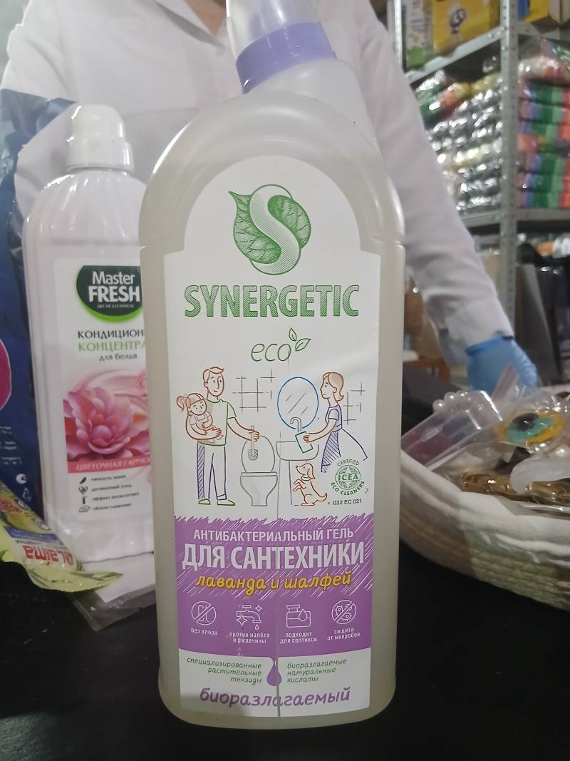 Антибактериальный гель для сантехники Synergetic Лаванда и шалфей