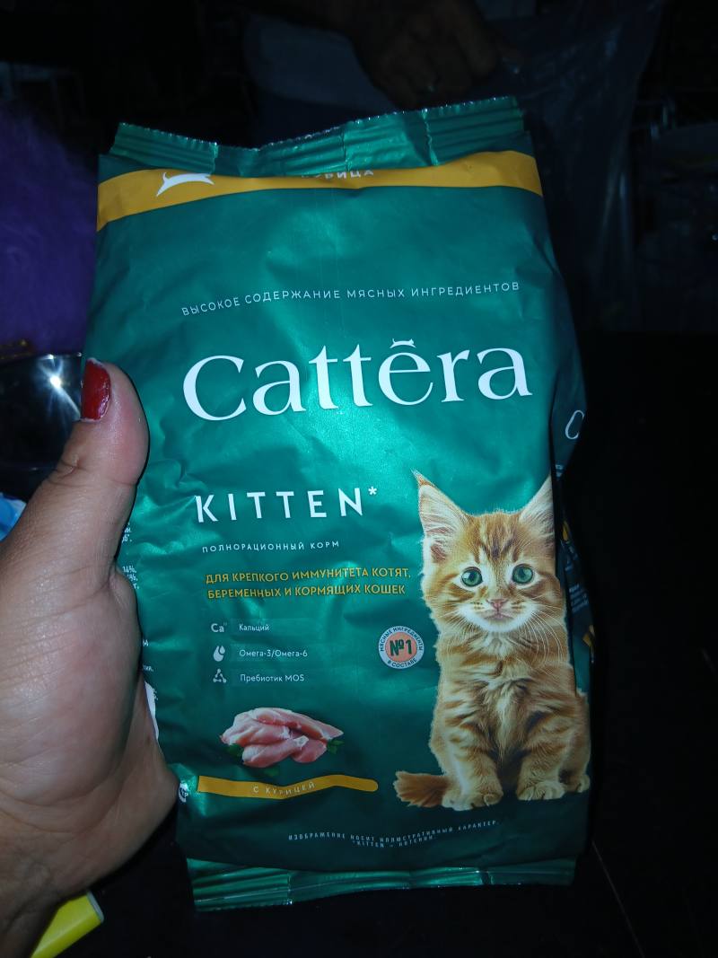 Cattera Kitten Полнорационный корм для котят, беременных и кормящих кошек с курицей