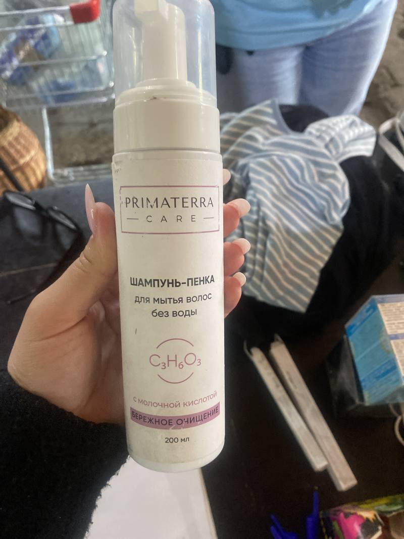 PRIMATERRA CARE Шампунь-пенка для мытья волос без воды с молочной кислотой